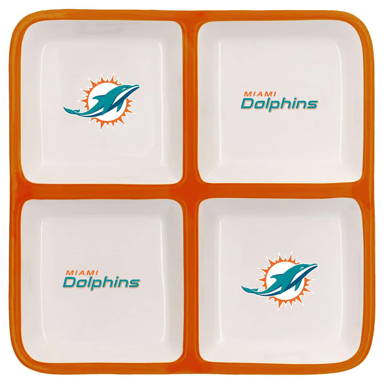 The Memory Company NFL 4 Section Square Ceramic Tray